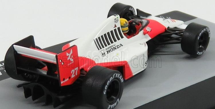 Edicola Mclaren F1  Mp4/5b N 27 Ayrton Senna British Gp 1990 World Champion 1:43 Bílá Červená