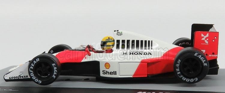 Edicola Mclaren F1  Mp4/5b N 27 Ayrton Senna British Gp 1990 World Champion 1:43 Bílá Červená
