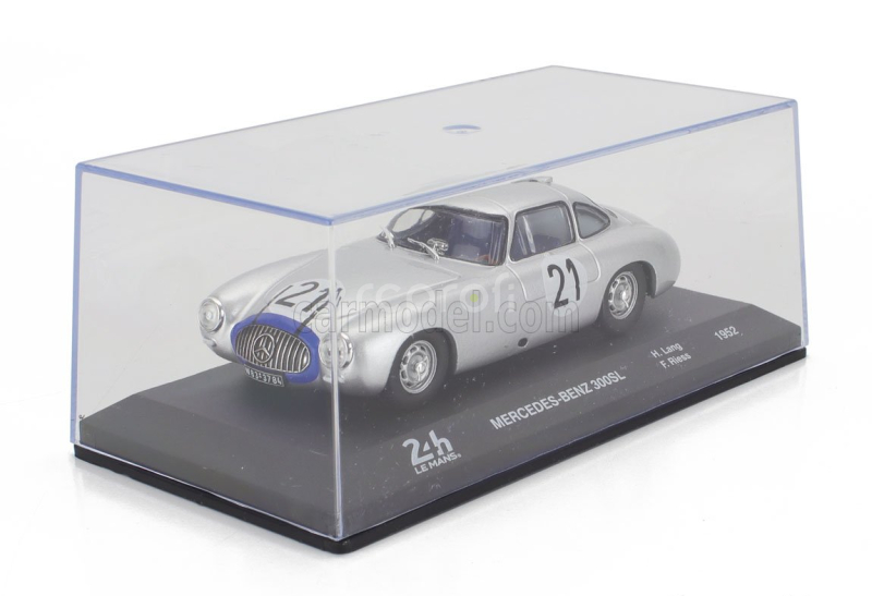 Edicola Mercedes benz 300sl 3.0l S6 Team Daimler-benz A.g. N 21 Winner 24h Le Mans 1952 Hermann Lang - Fritz Riess 1:43 Stříbrná Modrá