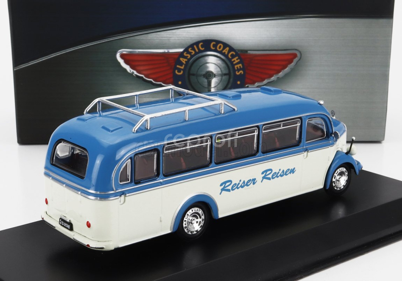 Edicola Mercedes benz O3500 Autobus Reisen Reisen 1950 1:72 Modrá Bílá