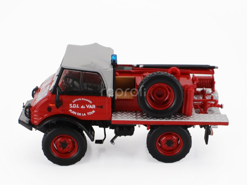 Edicola Mercedes benz Unimog 421 Tanker Truck Sdi Du Var Plan De La Tour Fire Engine 1961 1:43 Červená Šedá