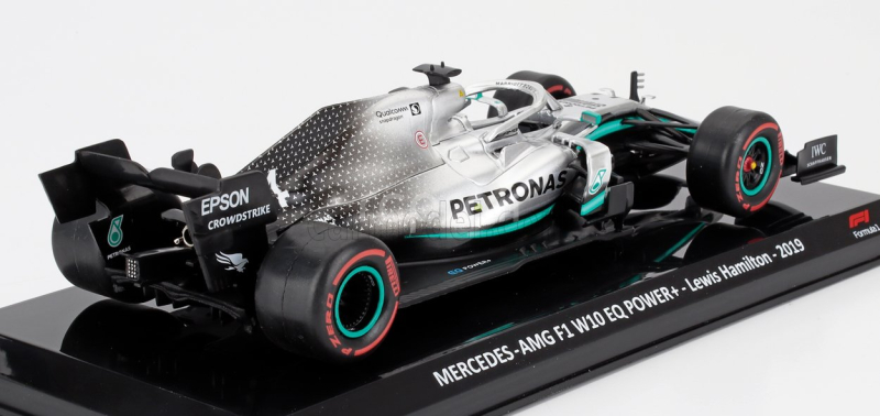 Edicola Mercedes gp F1  W10 Eq Power+ Team Amg Petronas Motorsport N 44 World Champion Season 2019 Lewis Hamilton - Blister Box 1:24 Stříbrná Černá