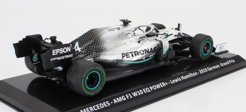 Edicola Mercedes gp F1  W10 Eq Power+ Team Amg Petronas Motorsport World Champion N 44 German Gp 2019 Lewis Hamilton - Damage Blister Box 1:24 Bílá Stříbrná Černá