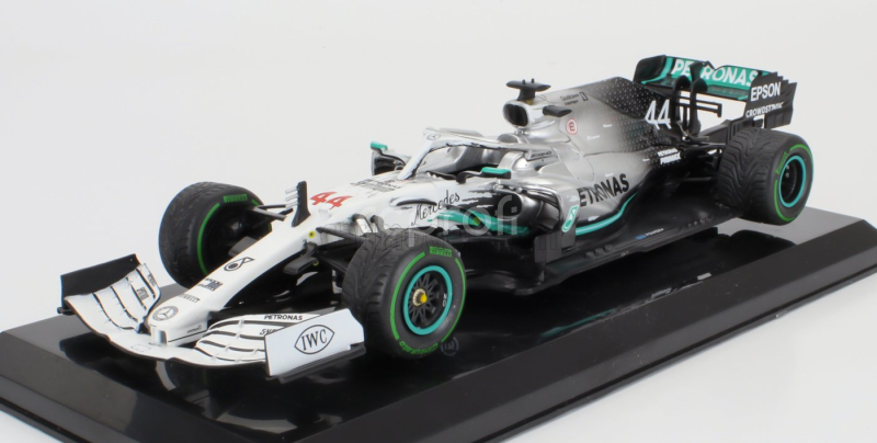 Edicola Mercedes gp F1  W10 Eq Power+ Team Amg Petronas Motorsport World Champion N 44 German Gp 2019 Lewis Hamilton - Damage Blister Box 1:24 Bílá Stříbrná Černá