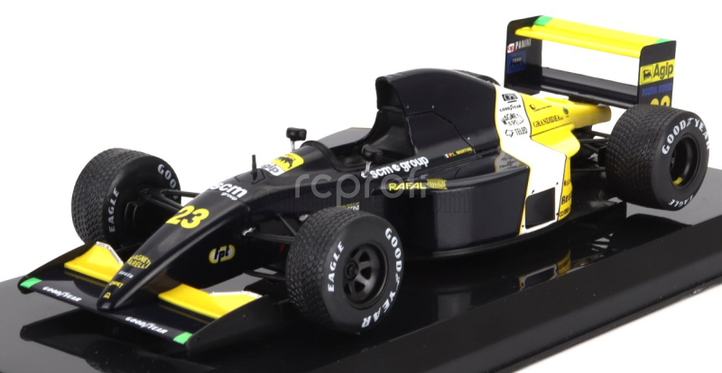 Edicola Minardi F1  M191 Ford N 23 Season 1991 Pierluigi Martini - Con Vetrina - With Showcase 1:24 Žlutá Černá Bílá