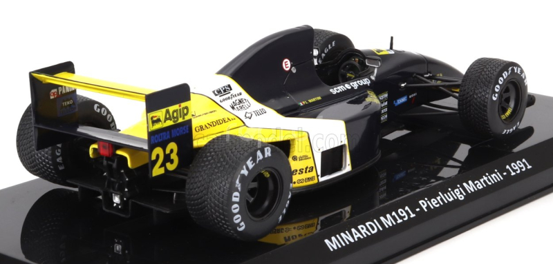 Edicola Minardi F1  M191 Ford N 23 Season 1991 Pierluigi Martini - Con Vetrina - With Showcase 1:24 Žlutá Černá Bílá