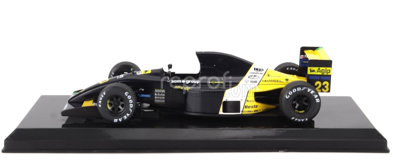 Edicola Minardi F1  M191 Ford N 23 Season 1991 Pierluigi Martini - Con Vetrina - With Showcase 1:24 Žlutá Černá Bílá