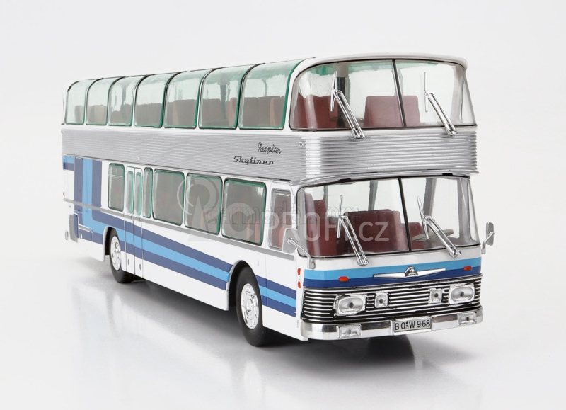 Edicola Neoplan Nh22 Skyliner Autobus 1983 1:43 Stříbrná Bílá Modrá