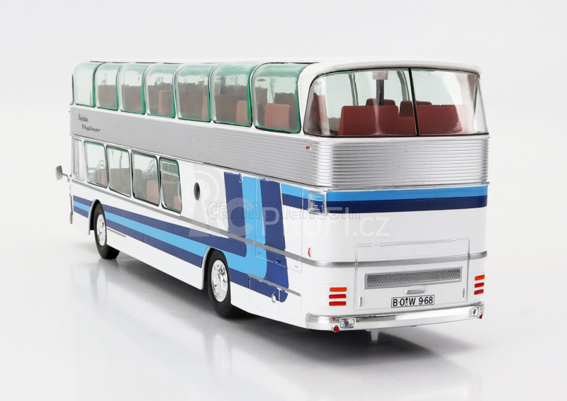 Edicola Neoplan Nh22 Skyliner Autobus 1983 1:43 Stříbrná Bílá Modrá