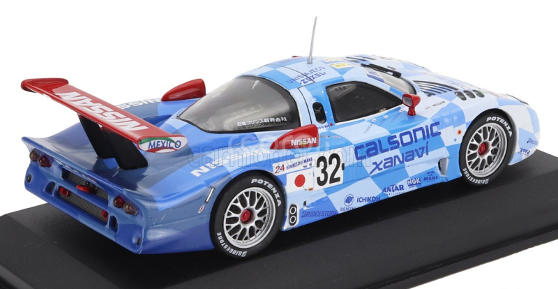 Edicola Nissan R390 Gt1 3.5l Turbo Team Nissan Motorsport N 32 3rd 24h Le Mans 1998 Kazuyoshi Hoshino - Aguri Suzuki - Masahyko Kageyama 1:43 Bílá Světle Modrá