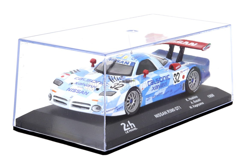 Edicola Nissan R390 Gt1 3.5l Turbo Team Nissan Motorsport N 32 3rd 24h Le Mans 1998 Kazuyoshi Hoshino - Aguri Suzuki - Masahyko Kageyama 1:43 Bílá Světle Modrá