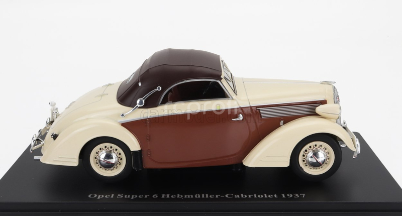 Edicola Opel Super 6 Hebmuller Cabriolet Cabriolet Closed 1937 1:24 Krémově Hnědá