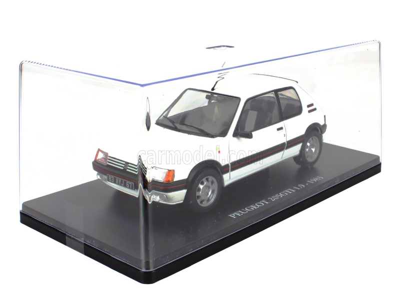 Edicola Peugeot 205 1.9 Gti 1985 - Con Vetrina - With Showcase 1:24 Bílá