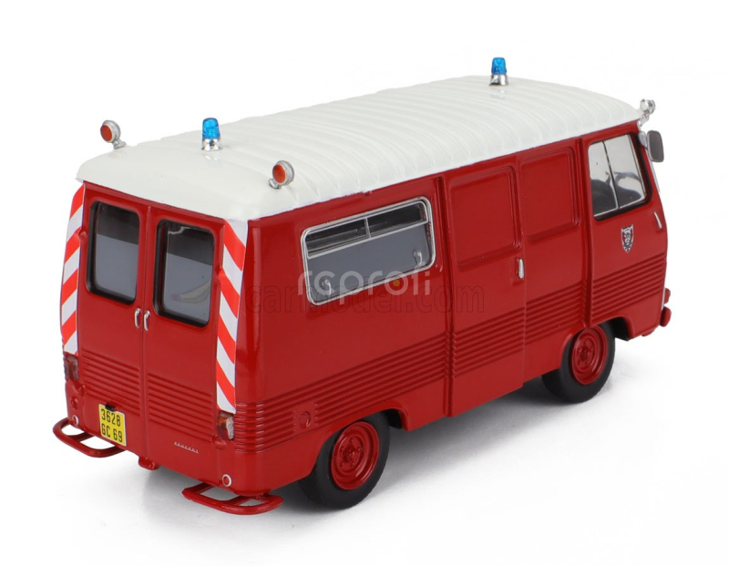 Edicola Peugeot J7 Van Fire Engine 1969 1:43 Červená Bílá