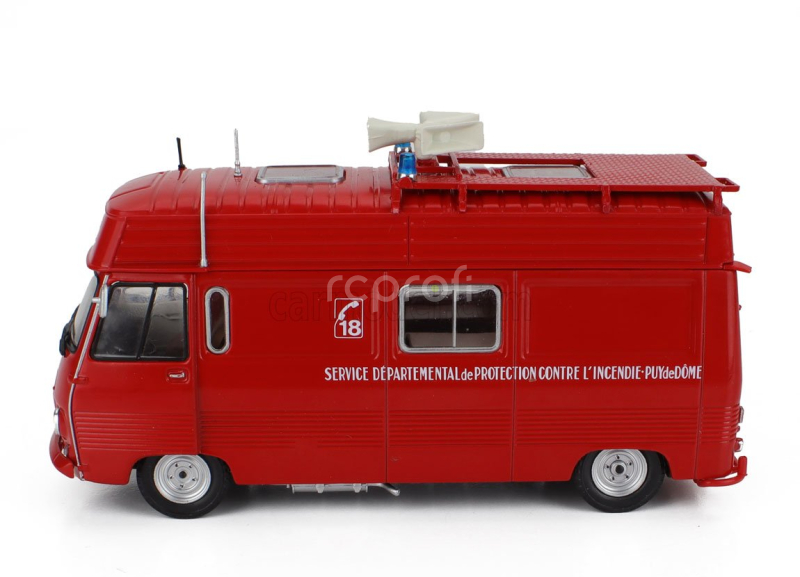 Edicola Peugeot J7 Van Fire Engine Service Departemental De Protection Contre L'incendie Puy De Dome 1969 1:43 Red
