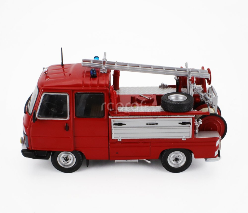 Edicola Peugeot J9 Desautel Fire Engine 1982 1:43 Červená Stříbrná
