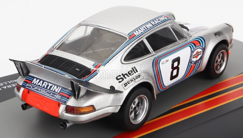 Edicola Porsche 911 Carrera 2.8 Rsr Coupe Team Martini Racing N 8 Winner Targa Florio 1973 Herbert Muller - Gijs Van Ennep 1:43 Stříbrná Červená Modrá
