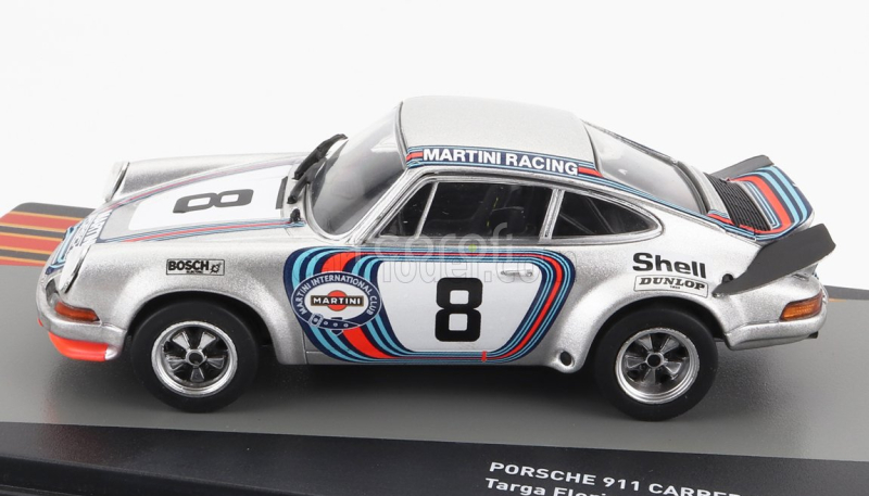 Edicola Porsche 911 Carrera 2.8 Rsr Coupe Team Martini Racing N 8 Winner Targa Florio 1973 Herbert Muller - Gijs Van Ennep 1:43 Stříbrná Červená Modrá