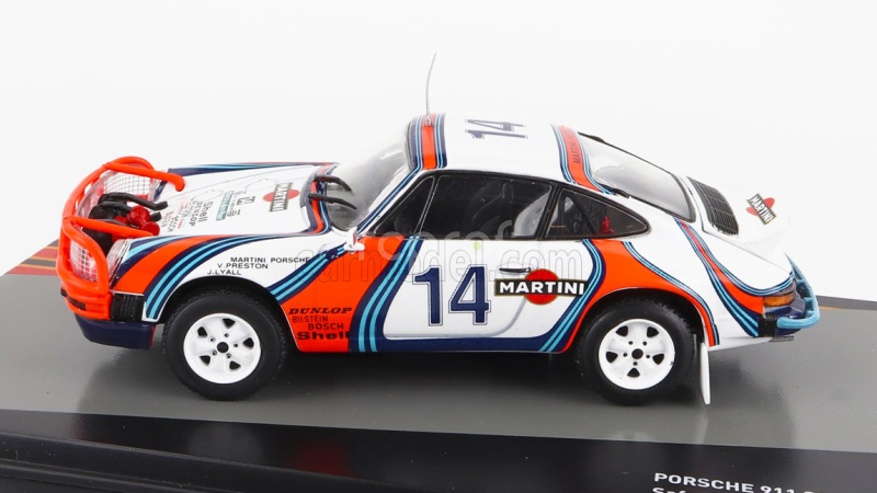 Edicola Porsche 911 Sc 3.0 Coupe Martini Racing (night Version) N 14 2nd Rally East African Safari 1978 Vic Preston Jr. - John Lyall 1:43 Bílá Červená Modrá