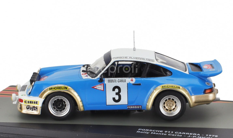 Edicola Porsche 911 Sc 3.0l Gitanes (night Version) N 3 Winner Rally Montecarlo 1978 Jean Pierre Nicolas - Vincente Laverne 1:43 Modrá Bílá