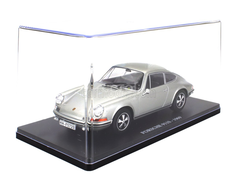 Edicola Porsche 911s Coupe 1969 - Con Vetrina - With Showcase 1:24 Silver