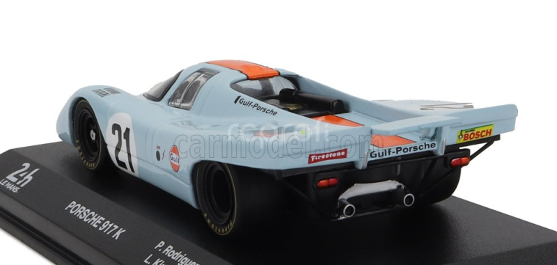Edicola Porsche 917k 4.9l Team Jw Automotive Engineering Gulf N 21 24h Le Mans 1970 P.rodriguez - L.kinnunen 1:43 Světle Modrá Oranžová