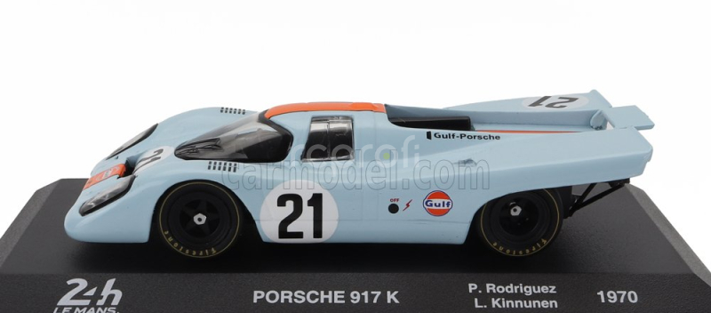 Edicola Porsche 917k 4.9l Team Jw Automotive Engineering Gulf N 21 24h Le Mans 1970 P.rodriguez - L.kinnunen 1:43 Světle Modrá Oranžová