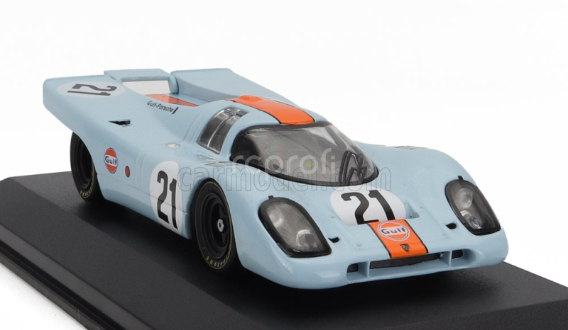 Edicola Porsche 917k 4.9l Team Jw Automotive Engineering Gulf N 21 24h Le Mans 1970 P.rodriguez - L.kinnunen 1:43 Světle Modrá Oranžová