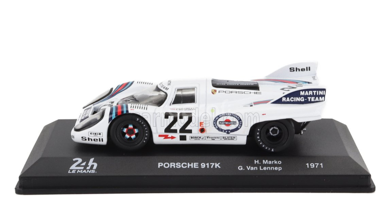 Edicola Porsche 917k 4.9l Team Martini Racing N 22 Winner 24h Le Mans 1971 Helmut Marko - Gijs Van Lennep 1:43 Bílá Modrá