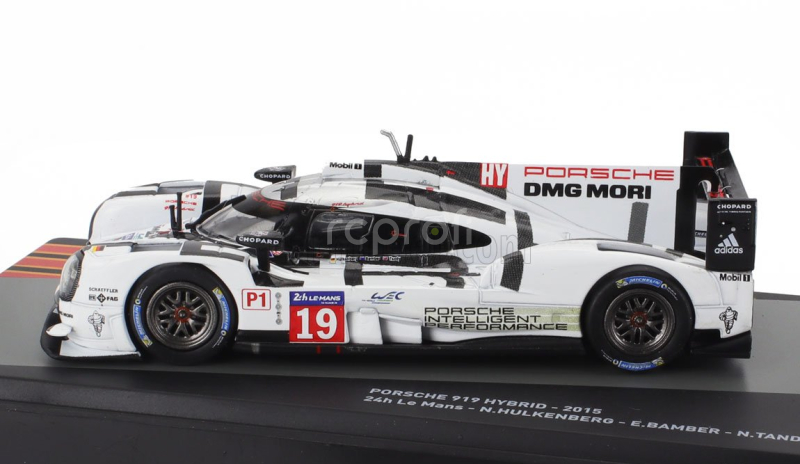 Edicola Porsche 919 Hybrid 2.0l Turbo V4 Team Porsche N 19 Winner 24h Le Mans 2015 Earl Bamber - Nick Tandy - Nico Hulkenberg 1:43 Bílá Šedá Černá