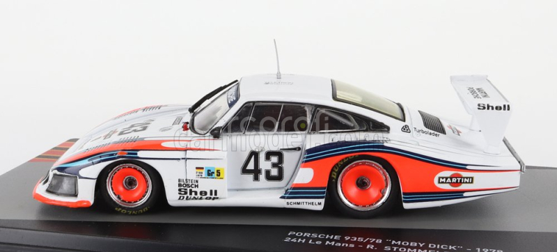 Edicola Porsche 935/78 3.2l Twin Turbo Moby Dick Team Martini Racing Porsche System N 43 24h Le Mans 1978 Rolf Stommelen - Manfred Schurti 1:43 Bílá Modrá Červená
