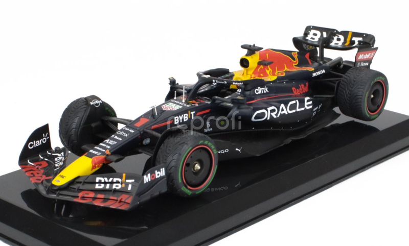 Edicola Red bull F1  Rb18 Team Oracle Red Bull Racing N 1 World Champion Season 2022 Max Verstappen - Con Vetrina - With Showcase 1:24 Matná Modrá Žlutá Červená
