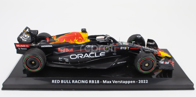 Edicola Red bull F1  Rb18 Team Oracle Red Bull Racing N 1 World Champion Season 2022 Max Verstappen - Damage Blister Box 1:24 Matná Modrá Žlutá Červená