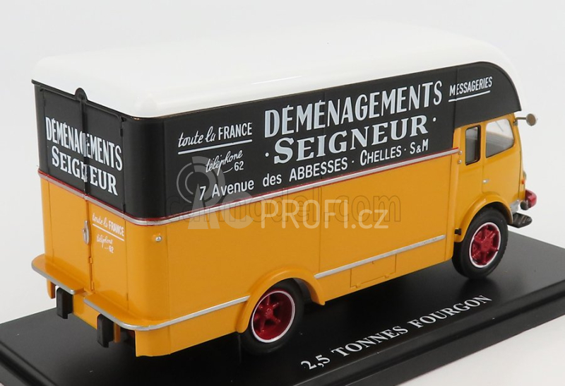 Edicola Renault 2.5t. Truck Van Fourgon Demenagement Seigneur 1955 1:43 Žlutá Černá