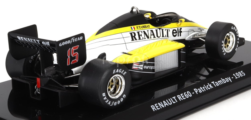 Edicola Renault F1  Re60 N 15 Season 1985 Patrick Tambay - Con Vetrina - With Showcase 1:24 Černá Žlutá Bílá
