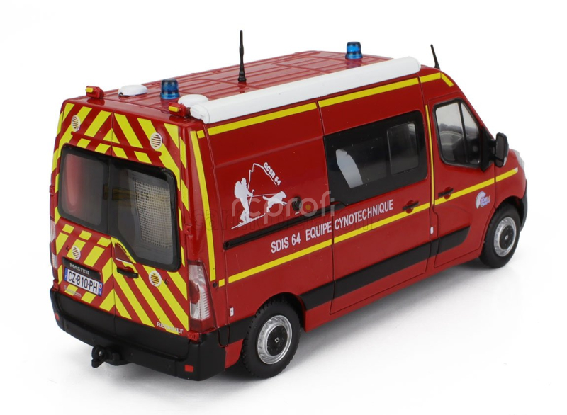 Edicola Renault Master Van Fire Engine Sdis 64 Equipe Cynotechnique 2014 1:43 Červená Žlutá