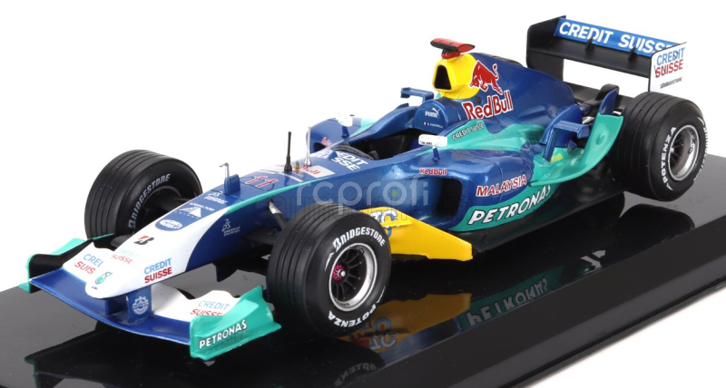 Edicola Sauber F1  C23 Petronas N 11 Season 2004 Giancarlo Fisichella - Con Vetrina - With Showcase 1:24 Modrá Zelená