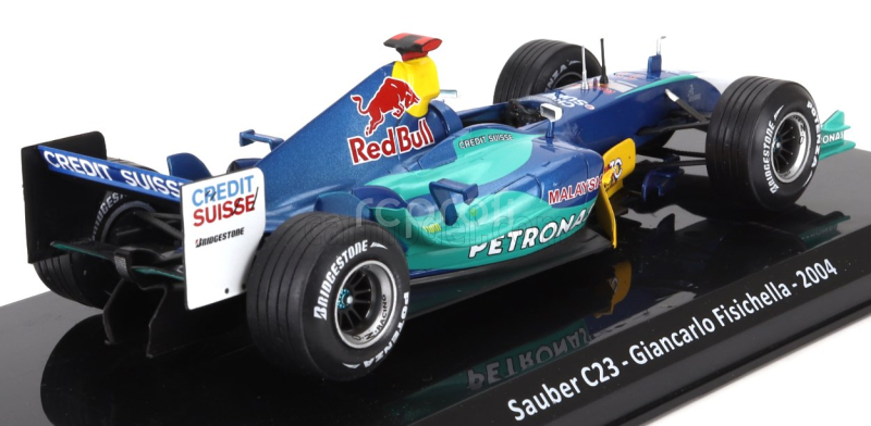 Edicola Sauber F1  C23 Petronas N 11 Season 2004 Giancarlo Fisichella - Con Vetrina - With Showcase 1:24 Modrá Zelená
