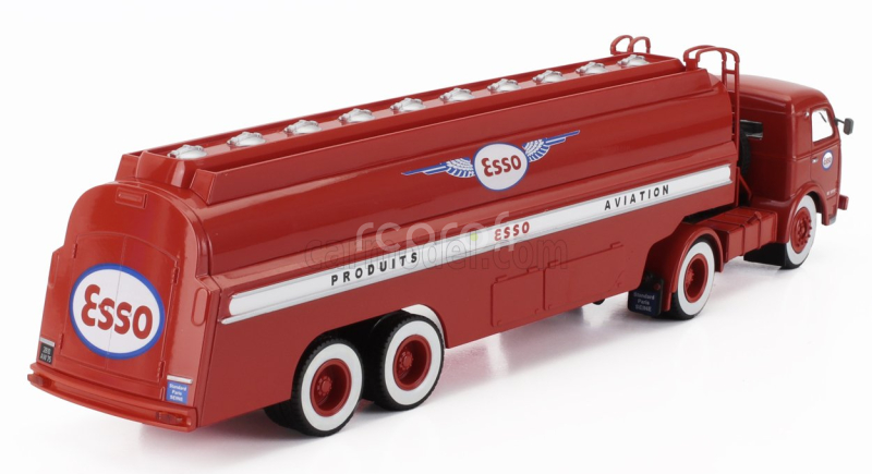 Edicola Somua Jl17 Truck Tanker Truck Esso Produits Aviation 1955 - Without Card Box 1:43 Red