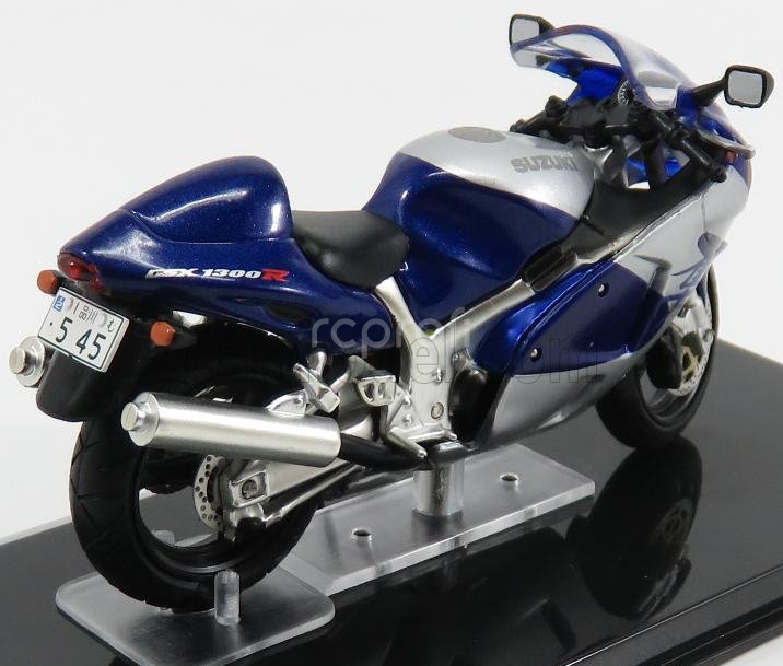 Edicola Suzuki Gsx1300r Hayabusa - Damage Display Box 1:24 Modrá Met Stříbrná
