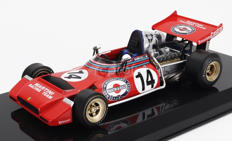 Edicola Tecno F1  Pa123 Team Martini Racing N 14 Season 1972 Nanni Galli - Con Vetrina - With Showcase 1:24 Red