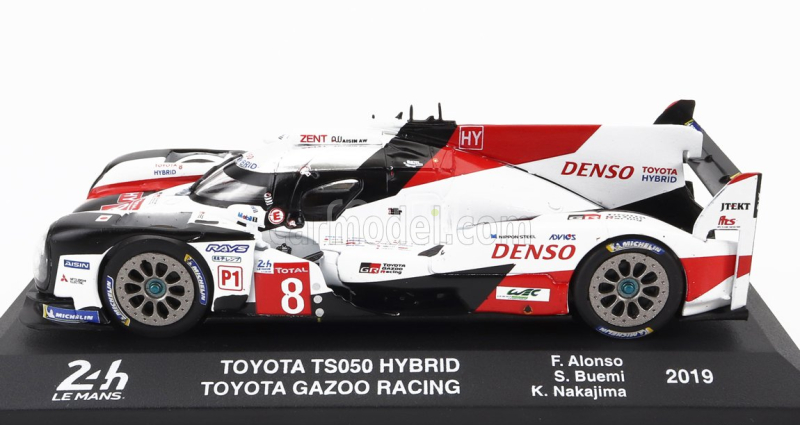 Edicola Toyota Ts050 Hybrid Team Toyota Gazoo Racing N 8 Winner 24h Le Mans 2019 Sebastien Buemi - Kazuki Nakajima - Fernando Alonso 1:43 Bílá Červená Černá