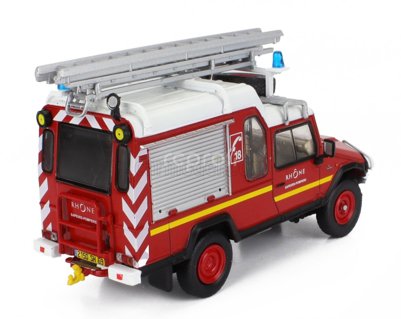 Edicola UMM Alter 4x4 Fire Engine Rhone 1989 1:43 Červená Bílá Stříbrná