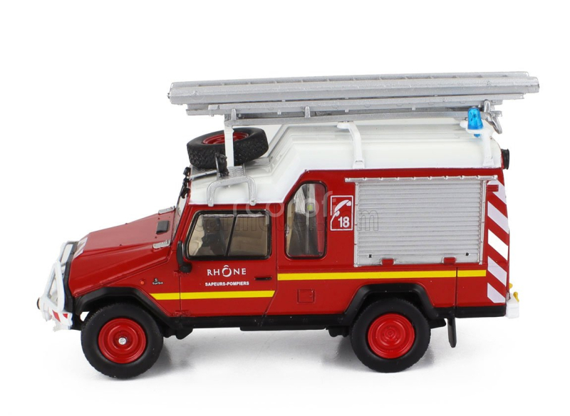 Edicola UMM Alter 4x4 Fire Engine Rhone 1989 1:43 Červená Bílá Stříbrná