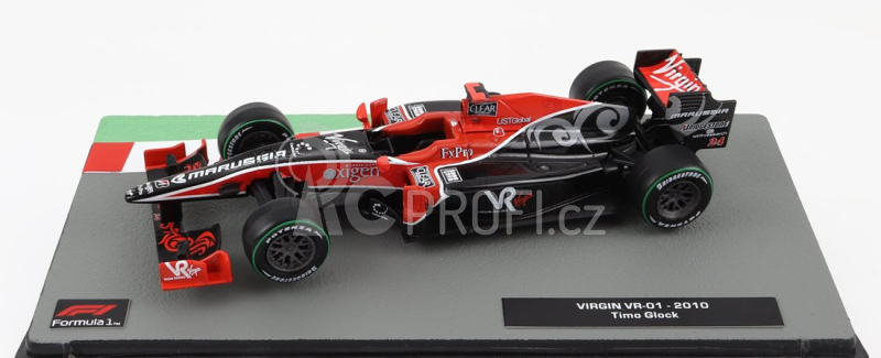 Edicola Virgin racing F1  Vr-01 N 24 Season 2010 Timo Glock 1:43 Červená Černá