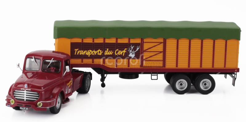 Edicola Willeme Lc610 Truck Transports Du Cerf 1952 - Without Card Box 1:43 Červená Oranžová Zelená