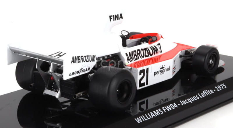 Edicola Williams F1  Fw04 N 21 Season 1975 Jacques Laffite - Con Vetrina - With Showcase 1:24 Červená Bílá