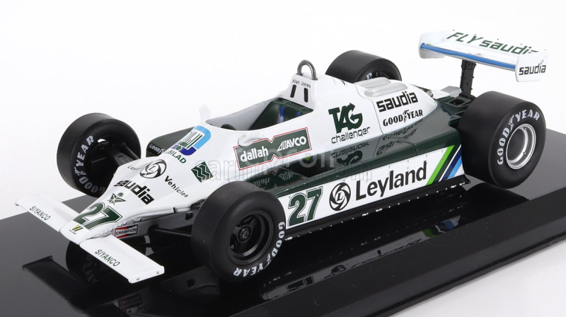 Edicola Williams F1  Fw07b N 27 World Champion Season 1980 Alan Jones - Con Vetrina - With Showcase 1:24 Bílá Zelená