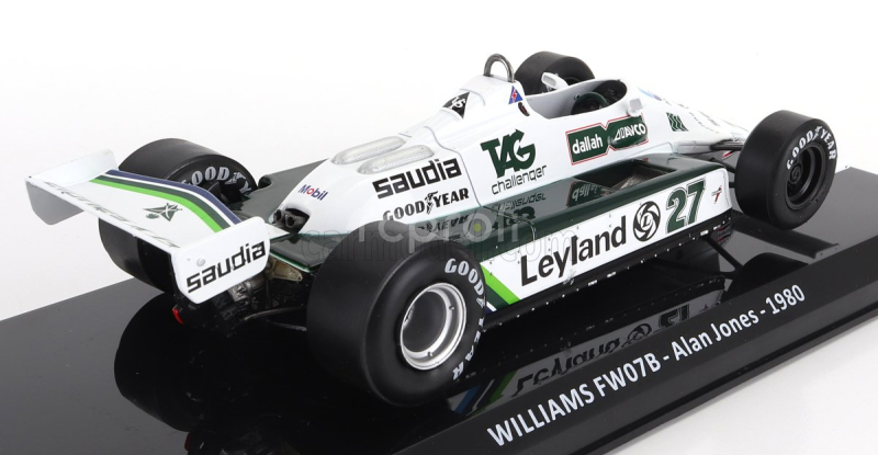 Edicola Williams F1  Fw07b N 27 World Champion Season 1980 Alan Jones - Con Vetrina - With Showcase 1:24 Bílá Zelená