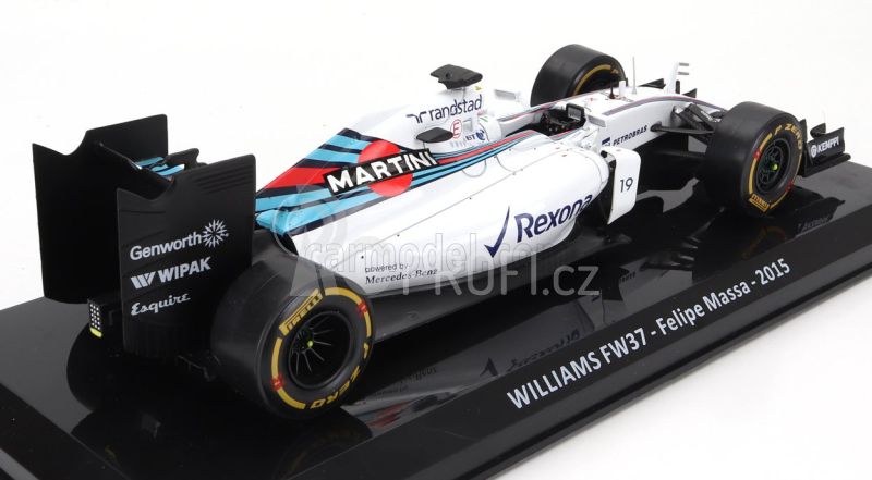 Edicola Williams F1  Fw37 Team Martini Racing N 19 3rd Monza Italy Gp 2015 Felipe Massa - Blister Box 1:24 Bílá